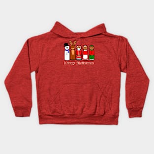 Christmas Wooden Peg Doll T-Shirt Kids Hoodie